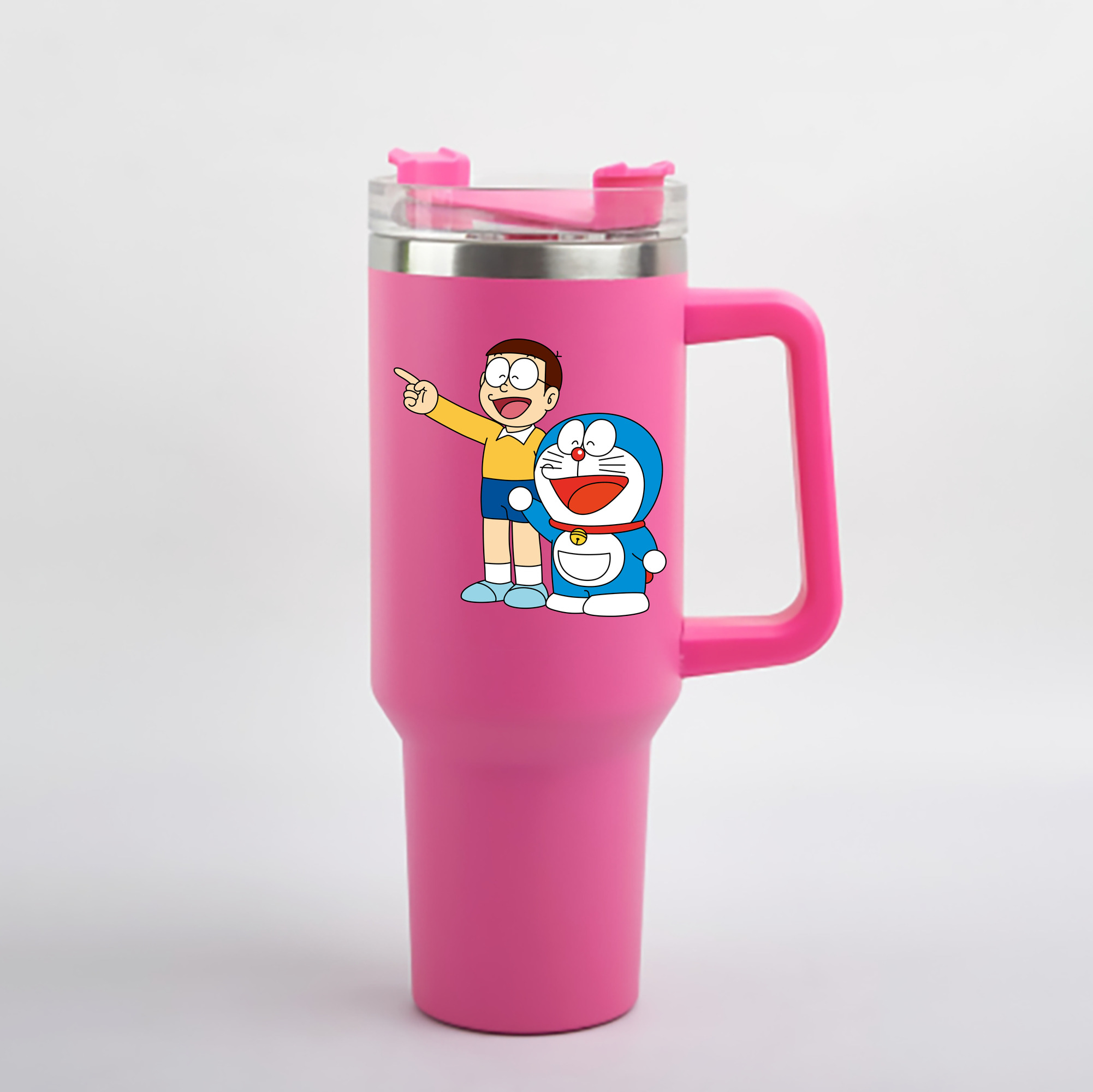 （画像用） ドラえもん 野比 のび太 Doraemon Nobita Nobi 1200mL車用タンブラー - クリスタルステッカー（プラスチックストロー付き）